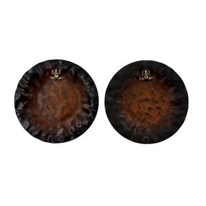 Jan Barboglio Rustic Iron Metal Double Hammered Brown Plate Frog Lot Of 2
